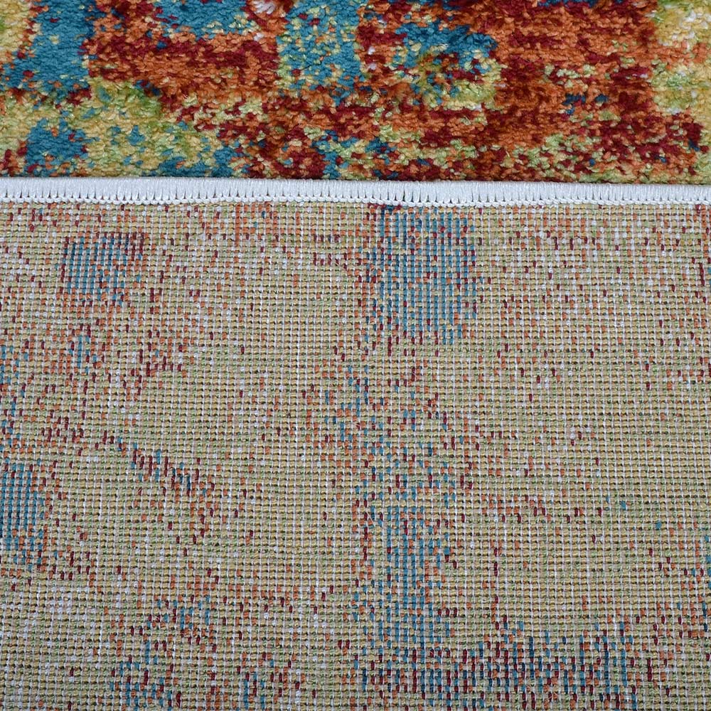 Machine Woven Heatset Polypropylene Area Rug Contemporary Caramel Blue M00040