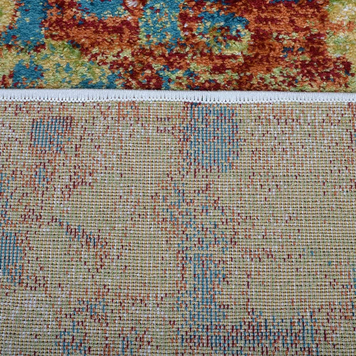 Machine Woven Heatset Polypropylene Area Rug Contemporary Caramel Blue M00040
