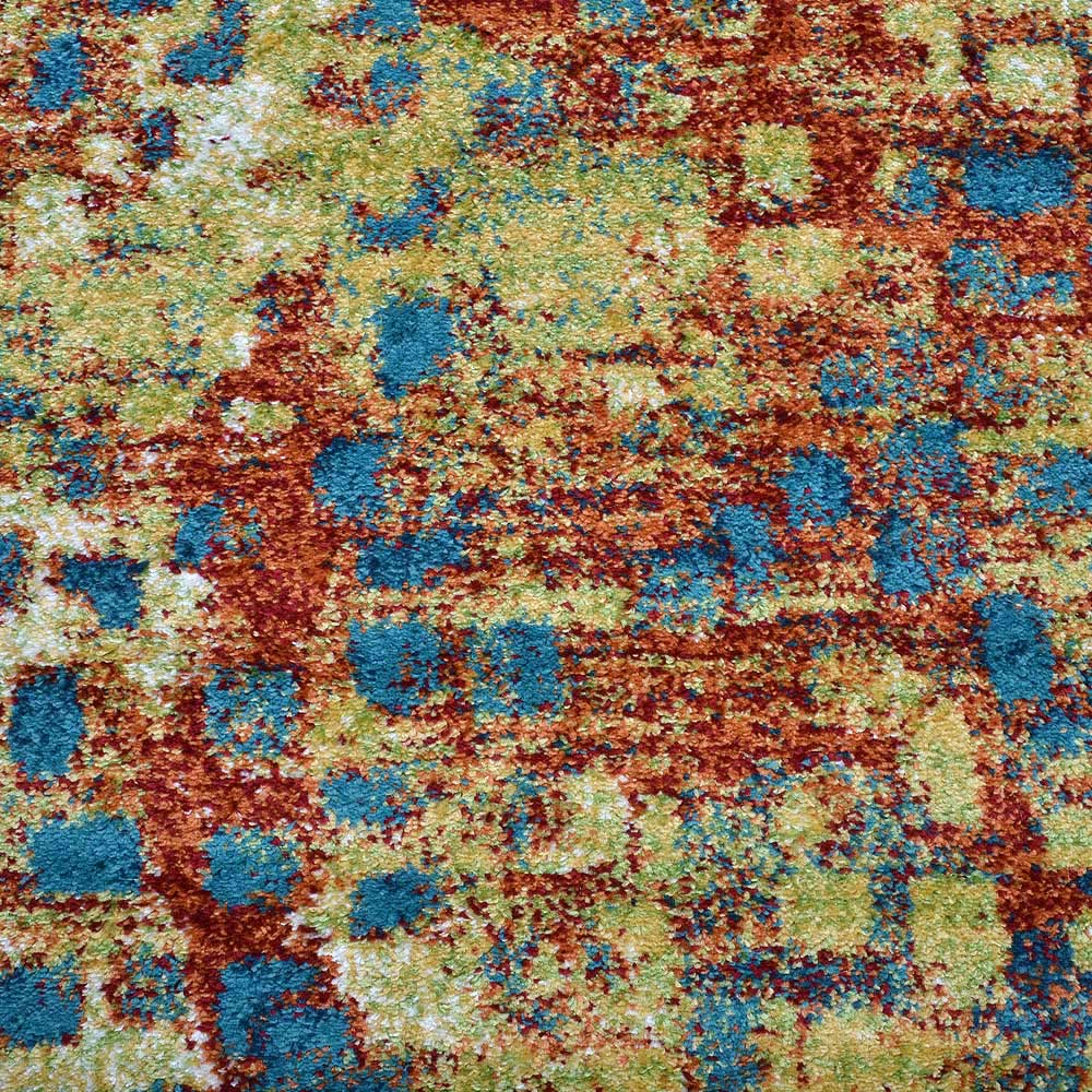 Machine Woven Heatset Polypropylene Area Rug Contemporary Caramel Blue M00040