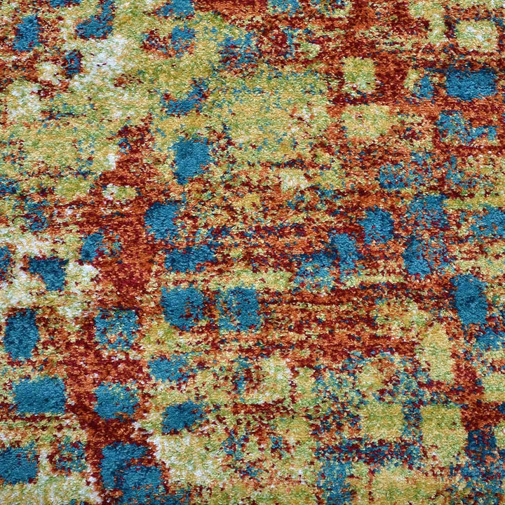 Machine Woven Heatset Polypropylene Area Rug Contemporary Caramel Blue M00040
