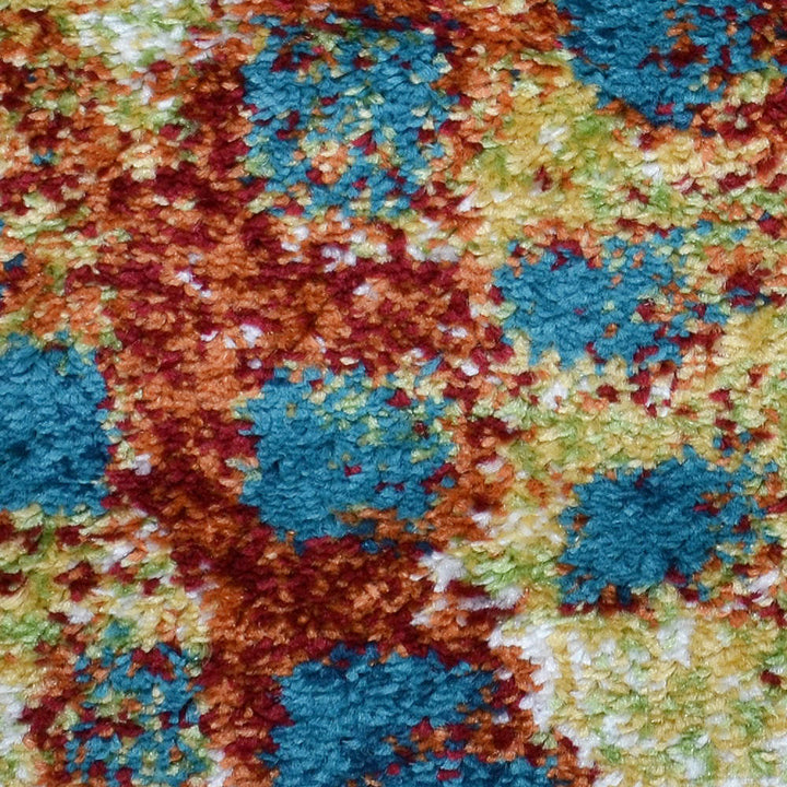 Machine Woven Heatset Polypropylene Area Rug Contemporary Caramel Blue M00040
