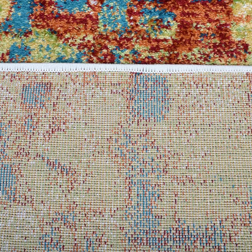 Machine Woven Heatset Polypropylene Area Rug Contemporary Caramel Blue M00040