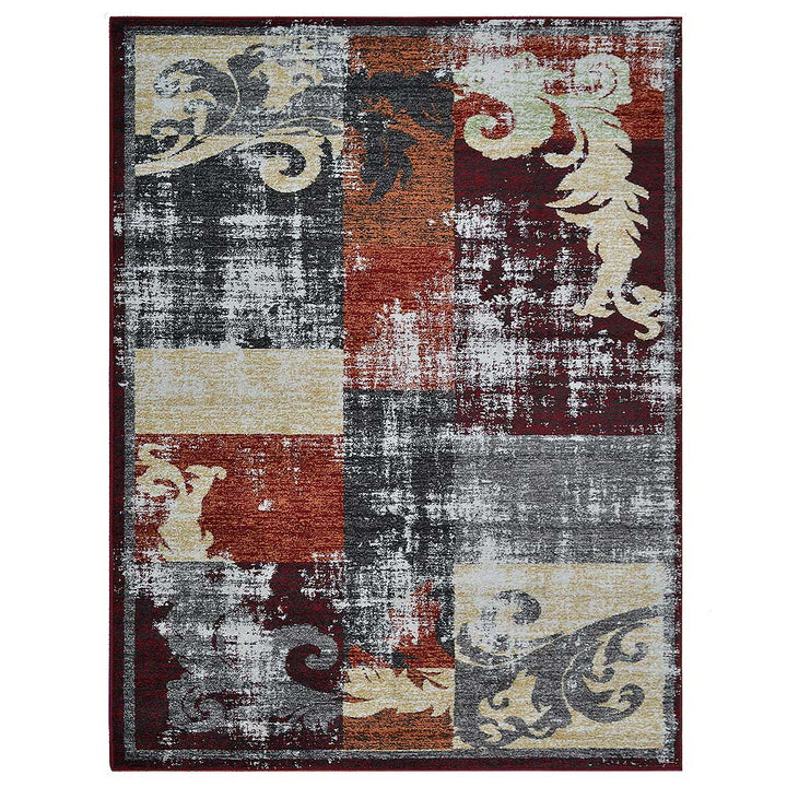 Machine Woven Heatset Polypropylene Area Rug Floral Multicolor M00041