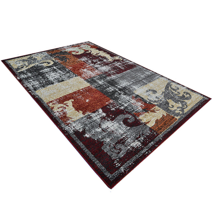 Machine Woven Heatset Polypropylene Area Rug Floral Multicolor M00041