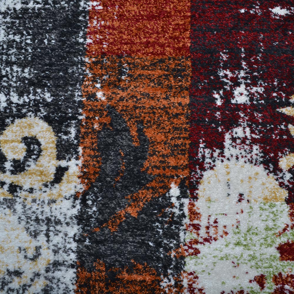 Machine Woven Heatset Polypropylene Area Rug Floral Multicolor M00041