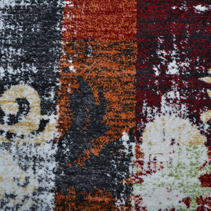 Machine Woven Heatset Polypropylene Area Rug Floral Multicolor M00041