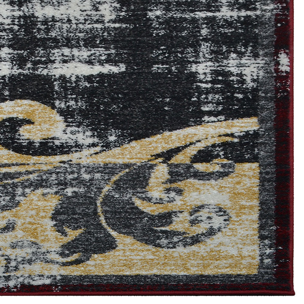 Machine Woven Heatset Polypropylene Area Rug Floral Multicolor M00041