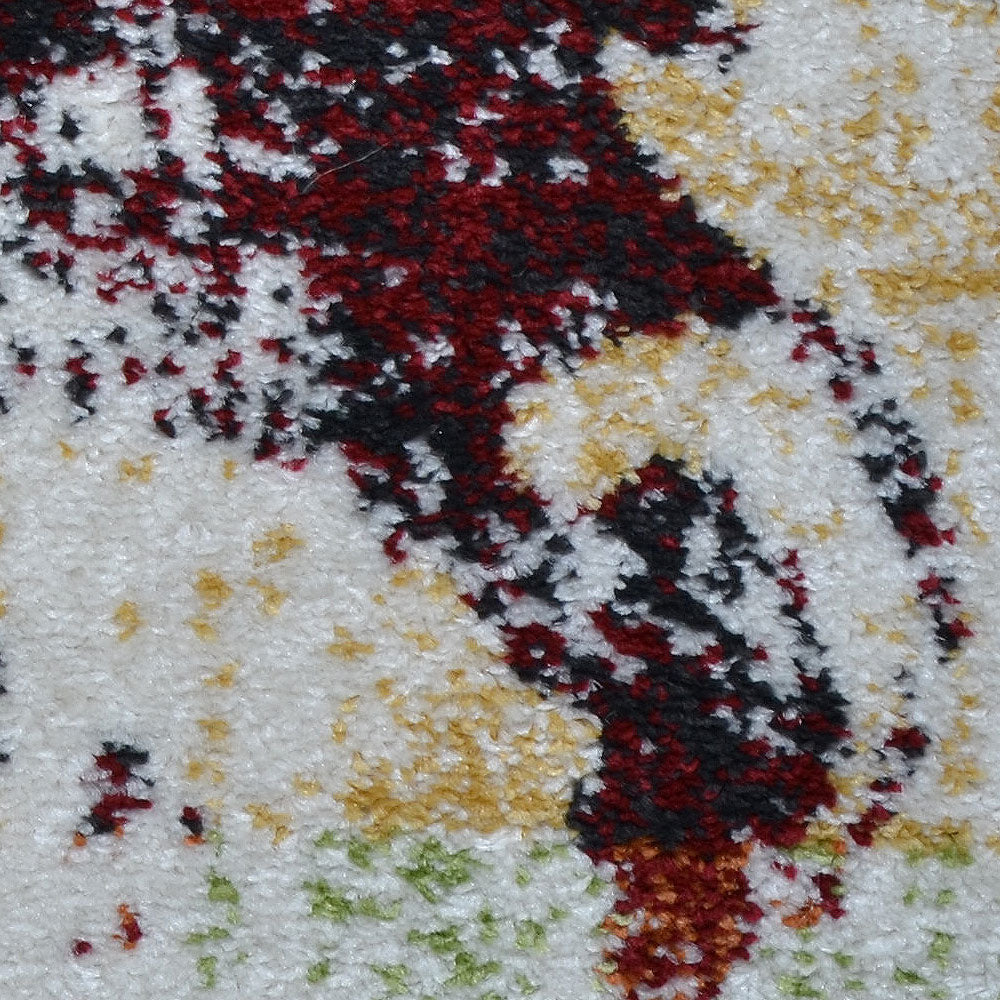 Machine Woven Heatset Polypropylene Area Rug Floral Multicolor M00041
