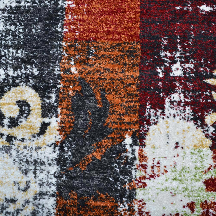 Machine Woven Heatset Polypropylene Area Rug Floral Multicolor M00041