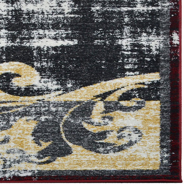 Machine Woven Heatset Polypropylene Area Rug Floral Multicolor M00041