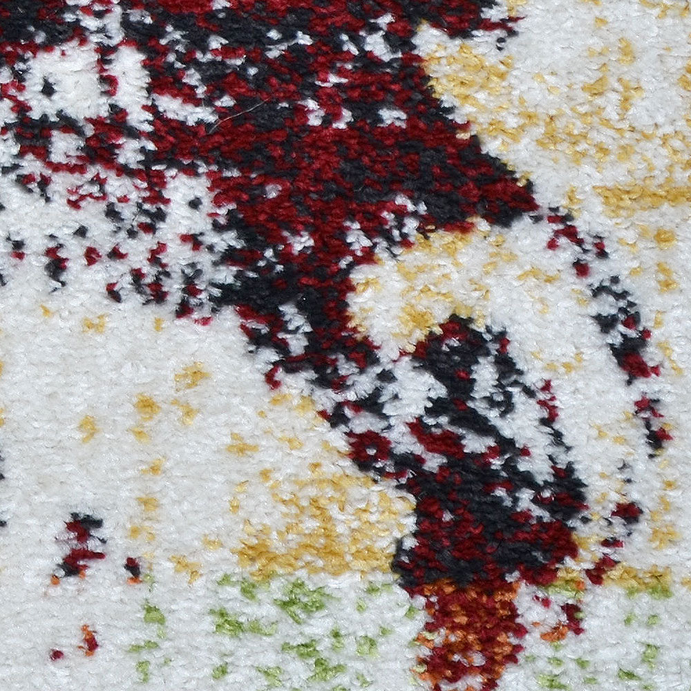 Machine Woven Heatset Polypropylene Area Rug Floral Multicolor M00041