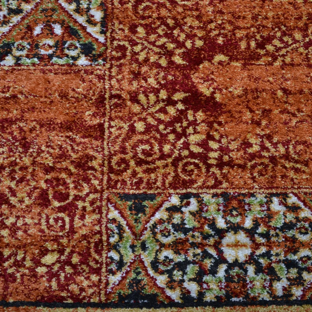 Machine Woven Heatset Polypropylene Area Rug Oriental Red M00042