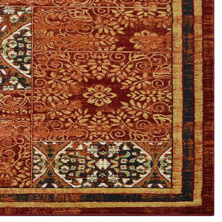 Machine Woven Heatset Polypropylene Area Rug Oriental Red M00042