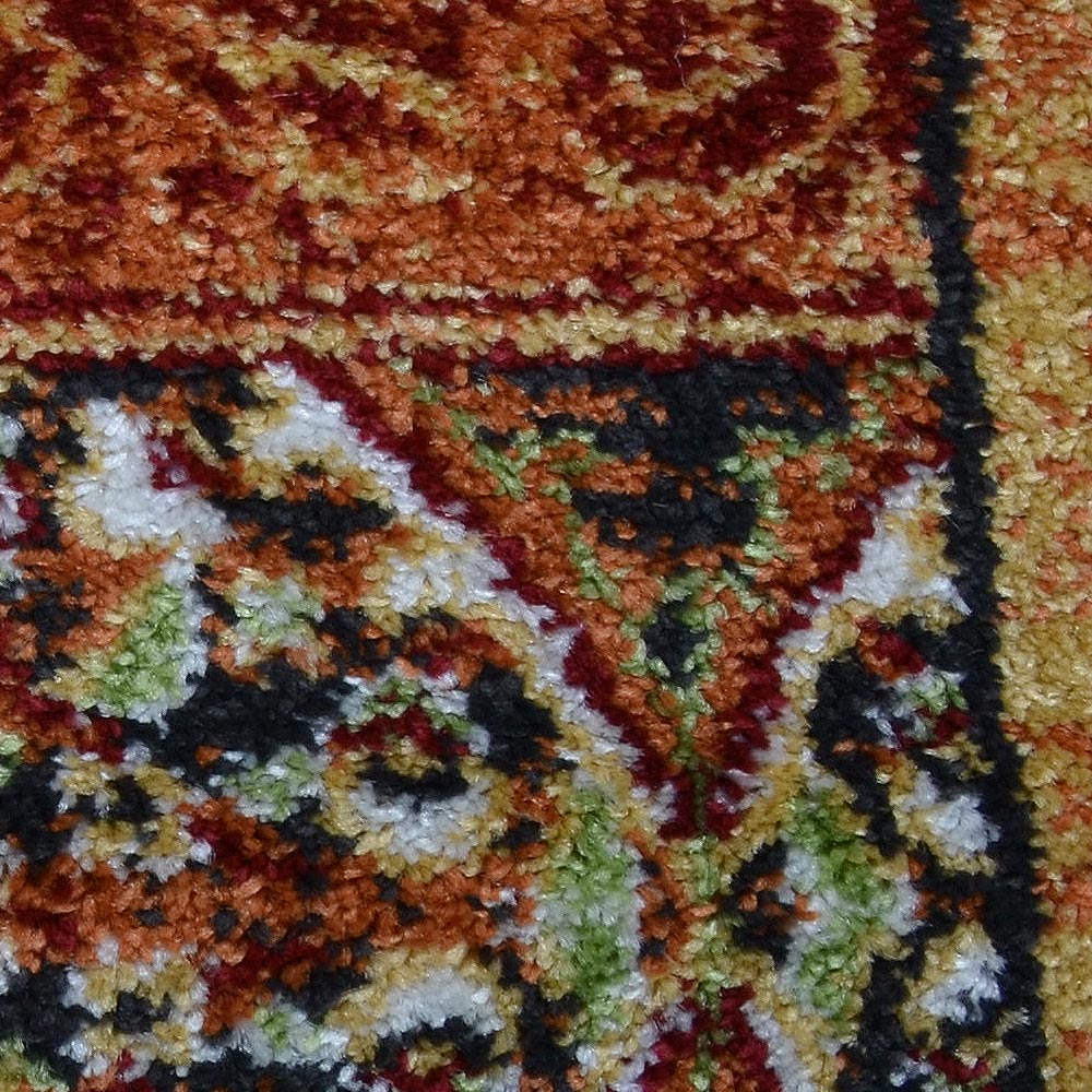 Machine Woven Heatset Polypropylene Area Rug Oriental Red M00042