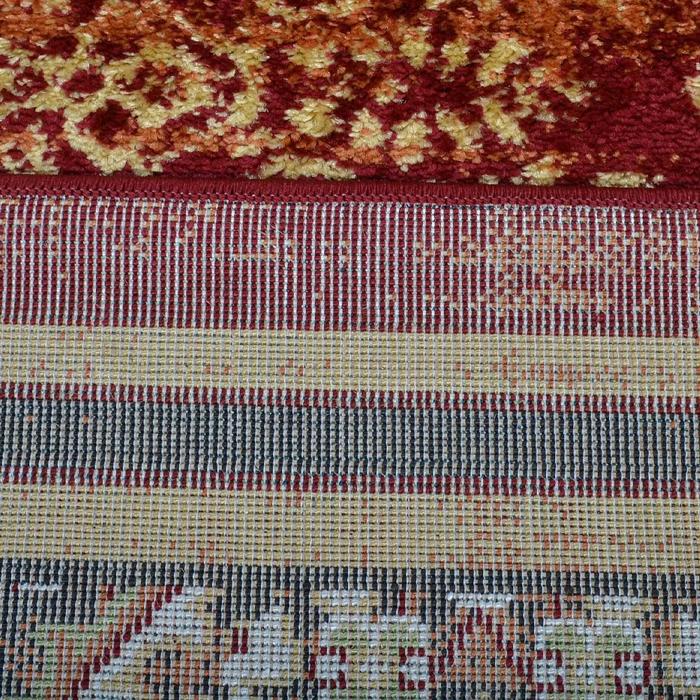 Machine Woven Heatset Polypropylene Area Rug Oriental Red M00042