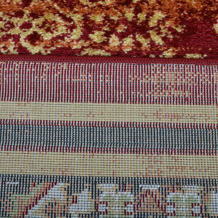 Machine Woven Heatset Polypropylene Area Rug Oriental Red M00042