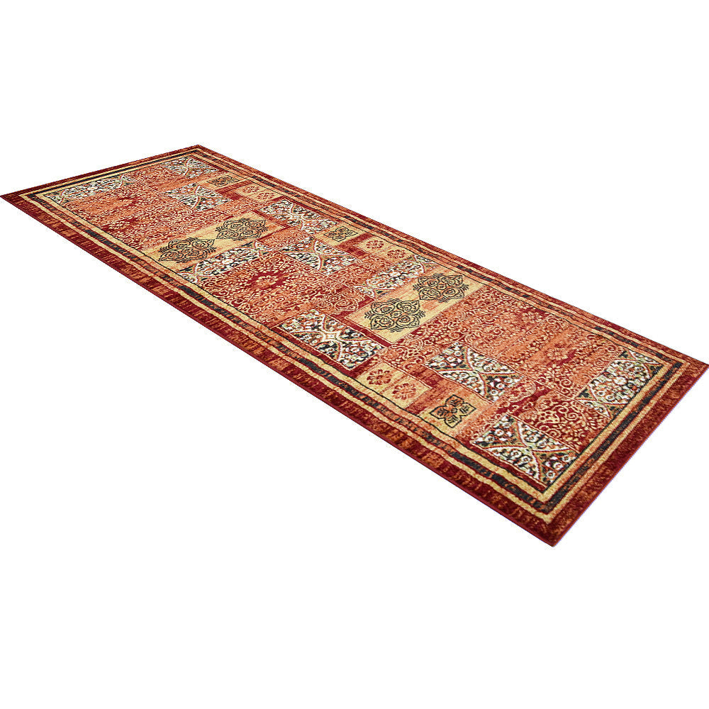 Machine Woven Heatset Polypropylene Area Rug Oriental Red M00042