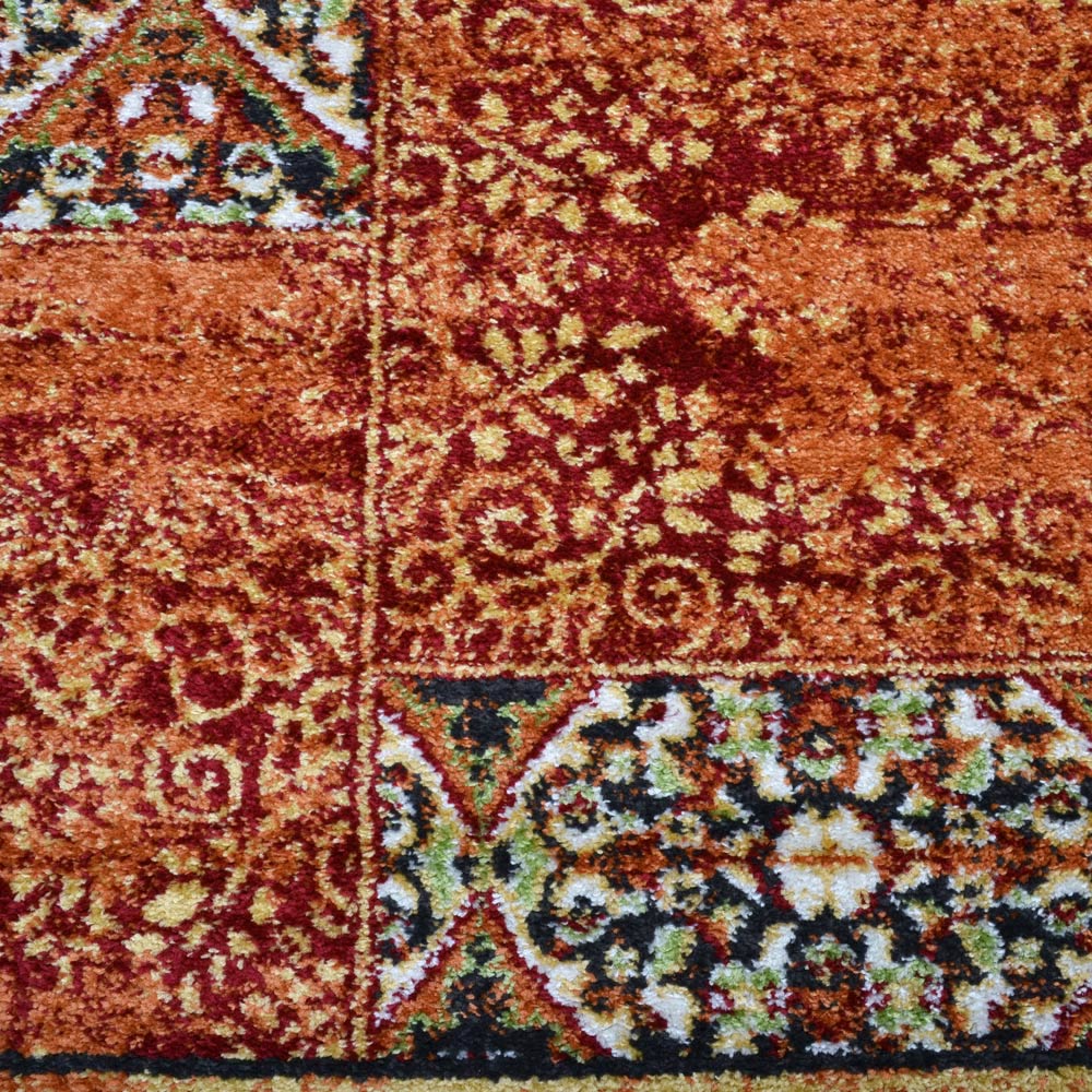 Machine Woven Heatset Polypropylene Area Rug Oriental Red M00042