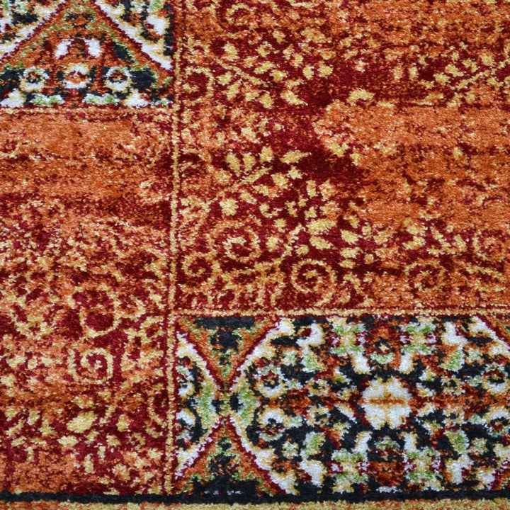 Machine Woven Heatset Polypropylene Area Rug Oriental Red M00042