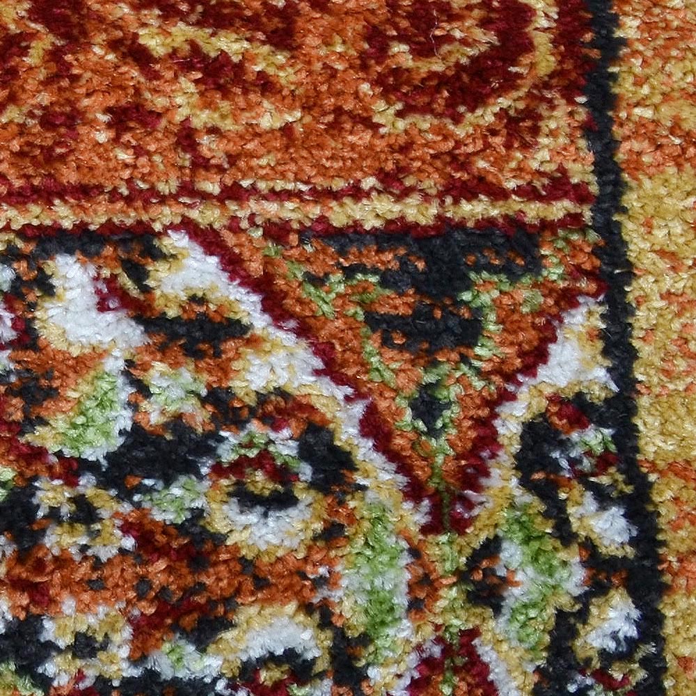 Machine Woven Heatset Polypropylene Area Rug Oriental Red M00042