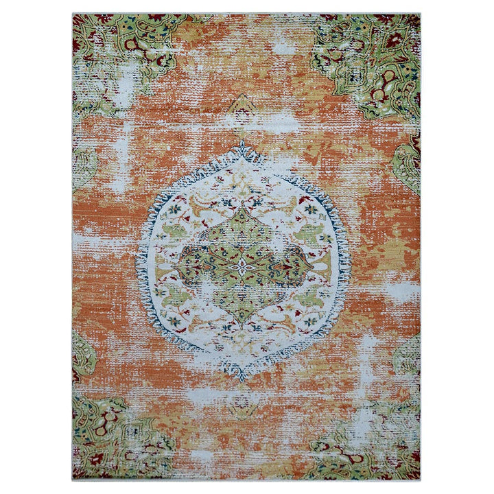 Machine Woven Heatset Polypropylene Area Rug Oriental Beige Caramel M00044