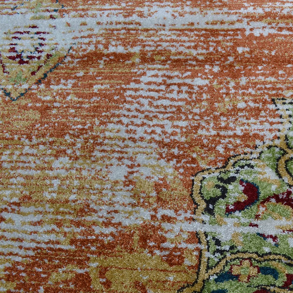 Machine Woven Heatset Polypropylene Area Rug Oriental Beige Caramel M00044
