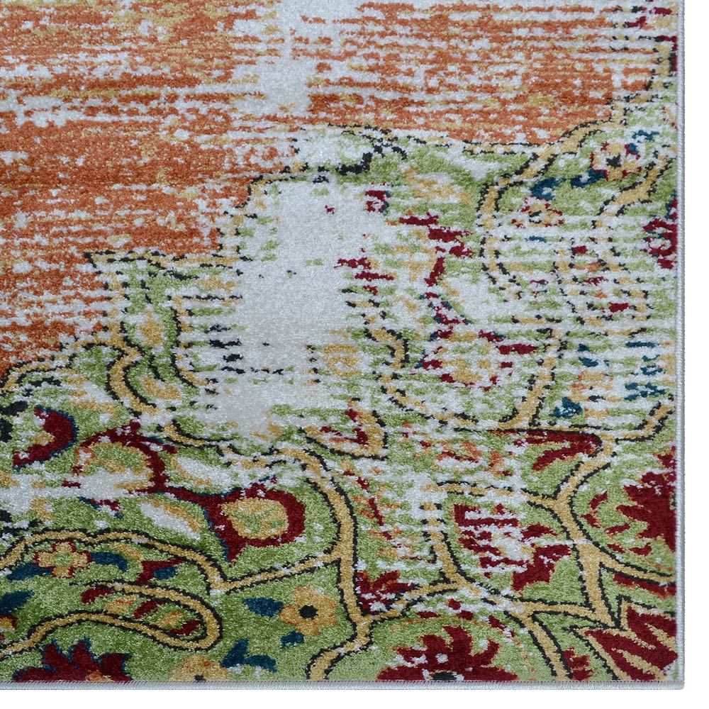 Machine Woven Heatset Polypropylene Area Rug Oriental Beige Caramel M00044