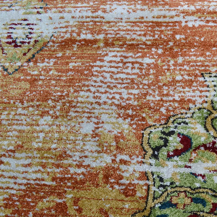 Machine Woven Heatset Polypropylene Area Rug Oriental Beige Caramel M00044