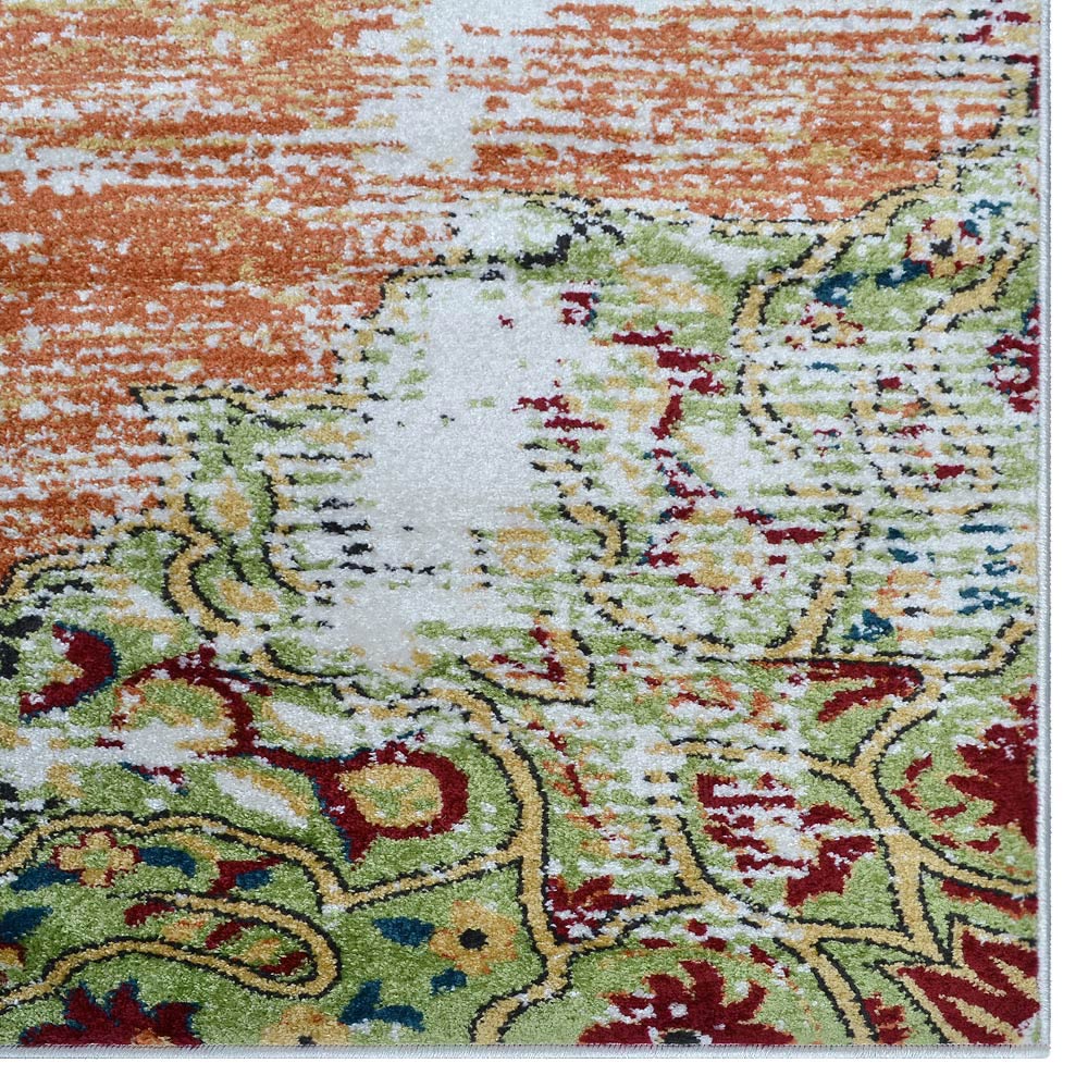 Machine Woven Heatset Polypropylene Area Rug Oriental Beige Caramel M00044