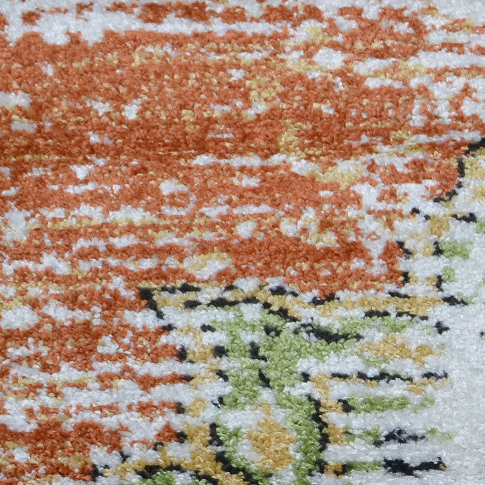 Machine Woven Heatset Polypropylene Area Rug Oriental Beige Caramel M00044