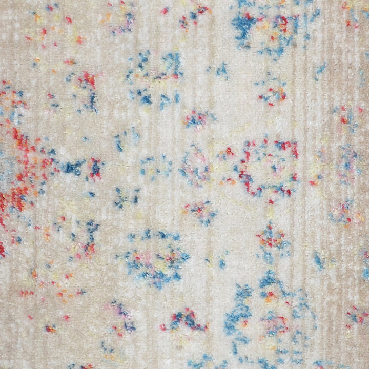 Machine Woven Crossweave Polyester Area Rug Oriental Multicolor M00079