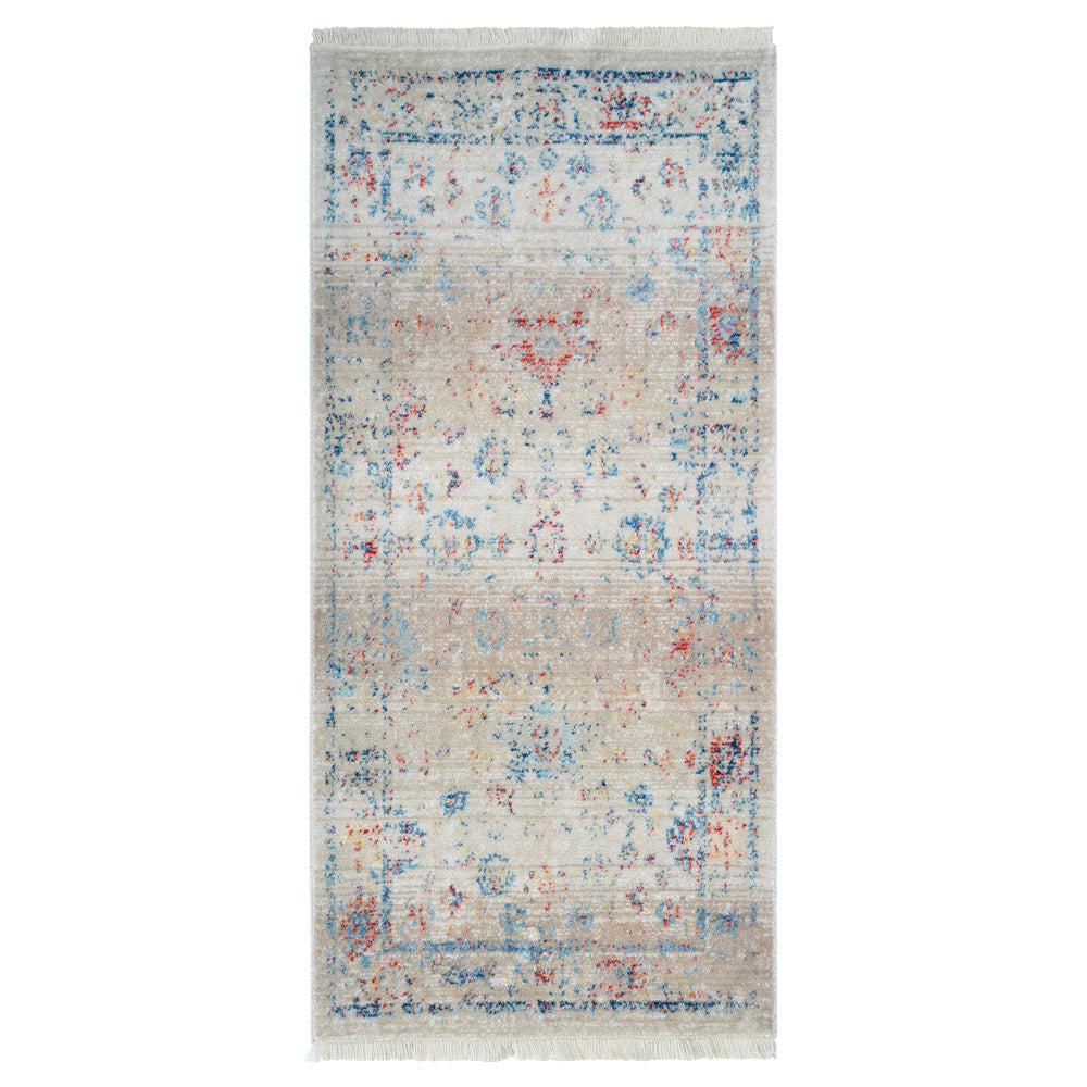 Machine Woven Crossweave Polyester Area Rug Oriental Multicolor M00079