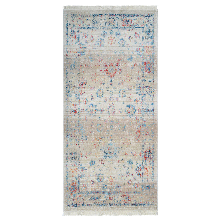 Machine Woven Crossweave Polyester Area Rug Oriental Multicolor M00079