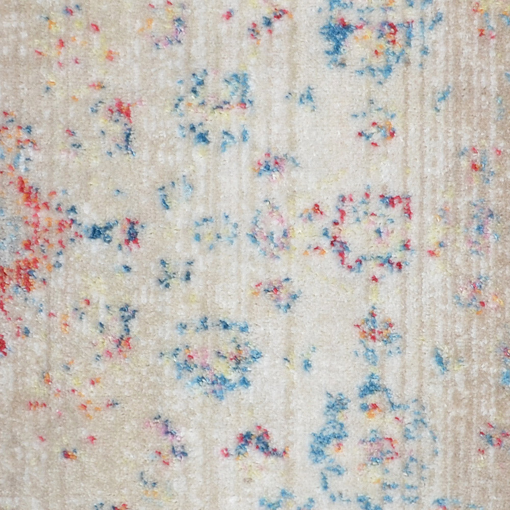 Machine Woven Crossweave Polyester Area Rug Oriental Multicolor M00079