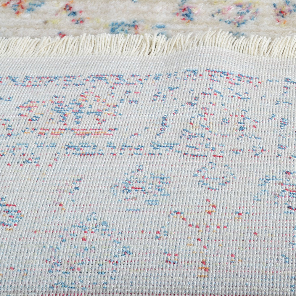 Machine Woven Crossweave Polyester Area Rug Oriental Multicolor M00079