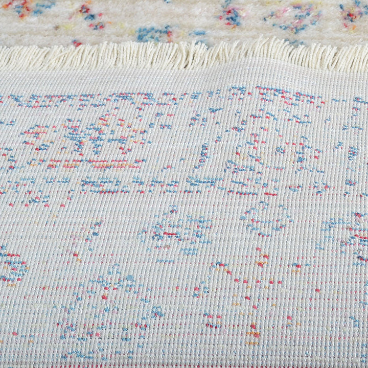 Machine Woven Crossweave Polyester Area Rug Oriental Multicolor M00079