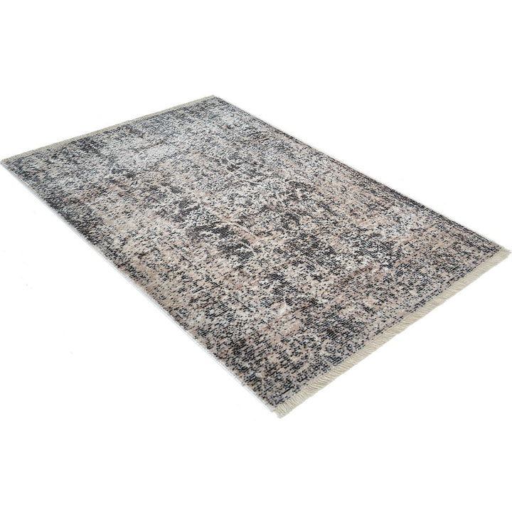 Machine Woven Crossweave Polyester Area Rug Oriental Brown M00080