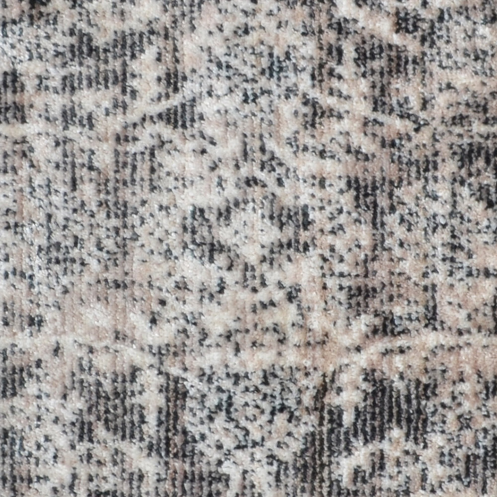 Machine Woven Crossweave Polyester Area Rug Oriental Brown M00080