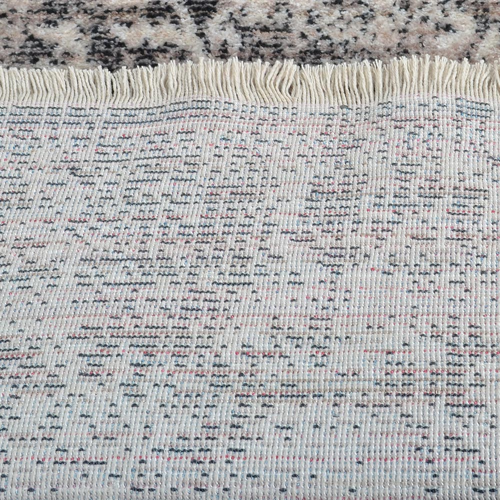 Machine Woven Crossweave Polyester Area Rug Oriental Brown M00080
