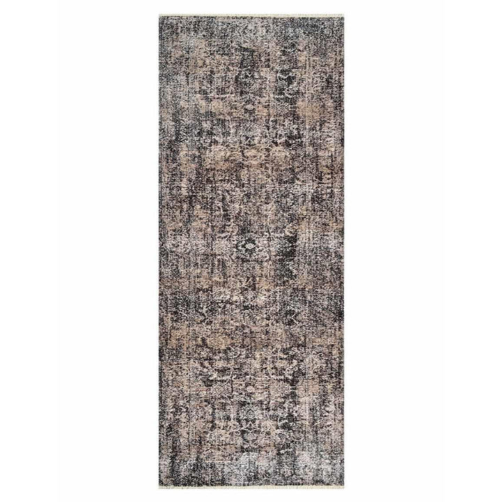 Machine Woven Crossweave Polyester Area Rug Oriental Brown M00080