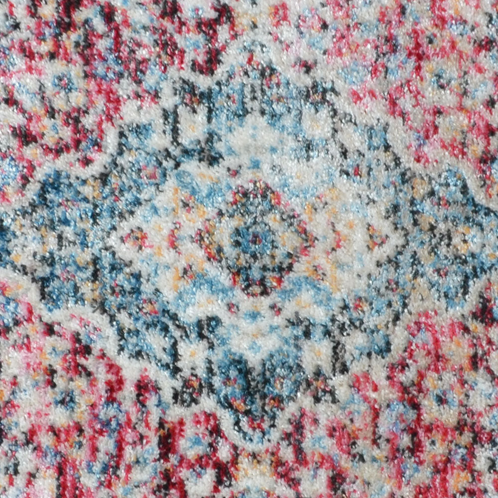 Machine Woven Crossweave Polyester Area Rug Oriental Red M00083