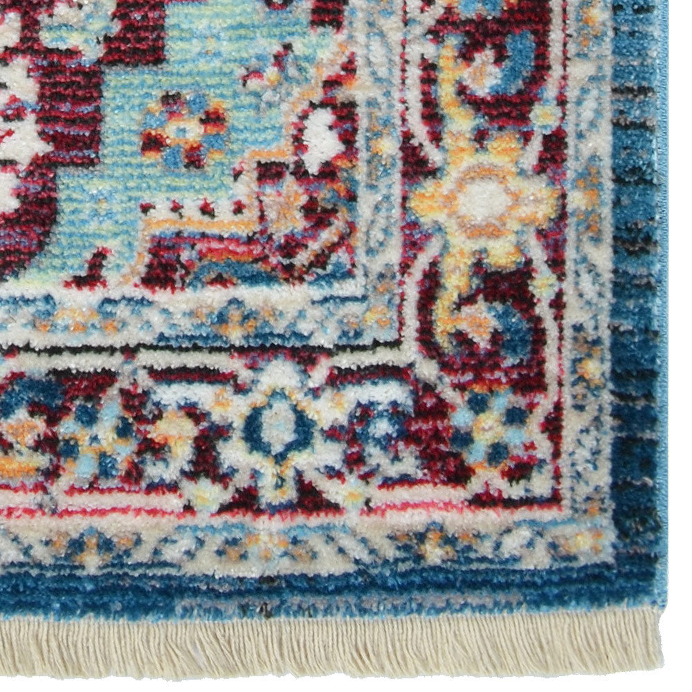 Machine Woven Crossweave Polyester Area Rug Oriental Red M00084