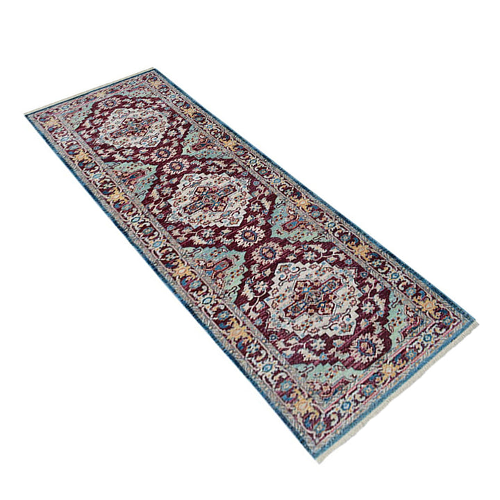Machine Woven Crossweave Polyester Area Rug Oriental Red M00084