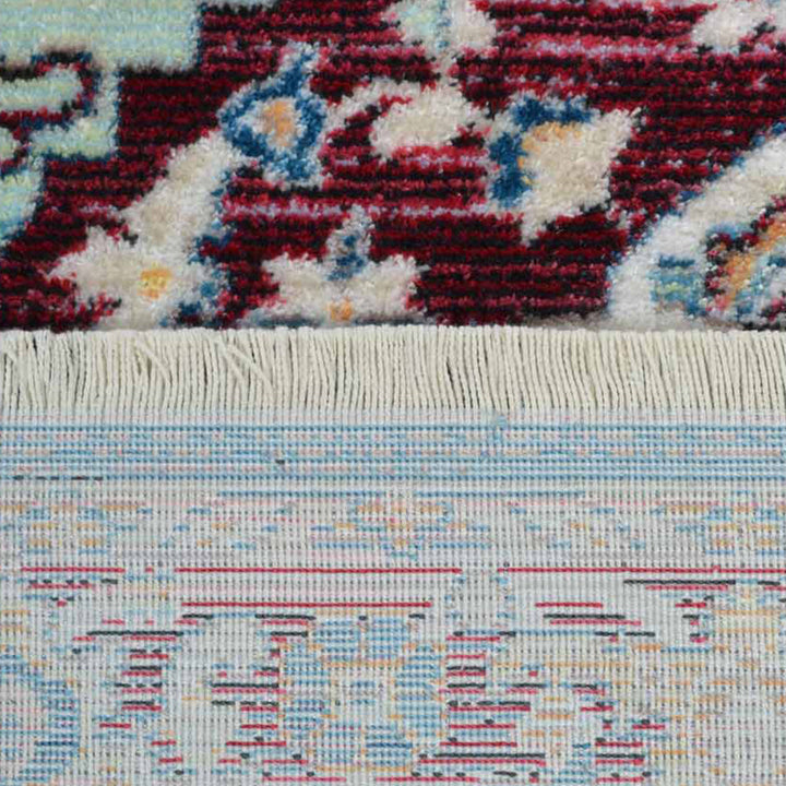 Machine Woven Crossweave Polyester Area Rug Oriental Red M00084