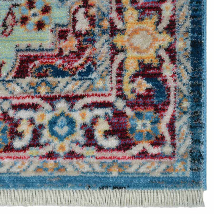 Machine Woven Crossweave Polyester Area Rug Oriental Red M00084