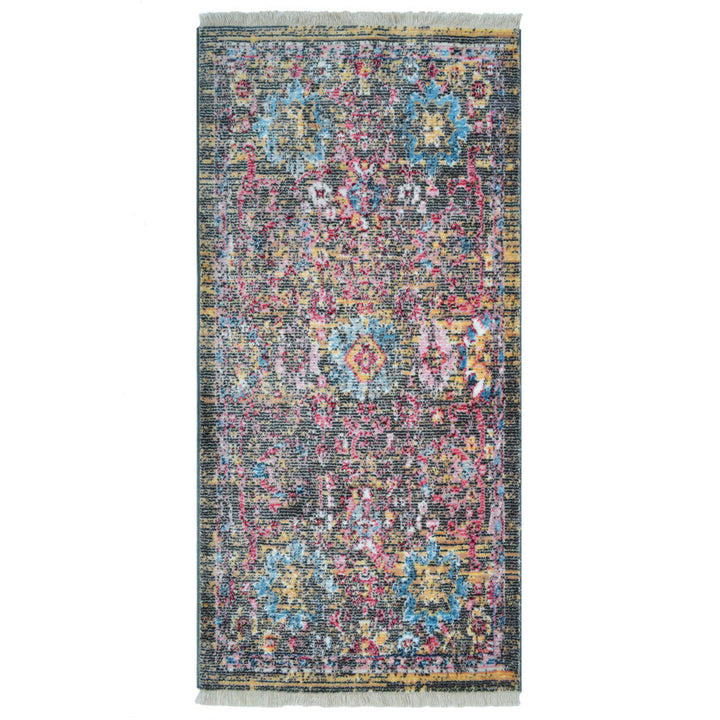 Machine Woven Crossweave Polyester Area Rug Oriental Multicolor M00086
