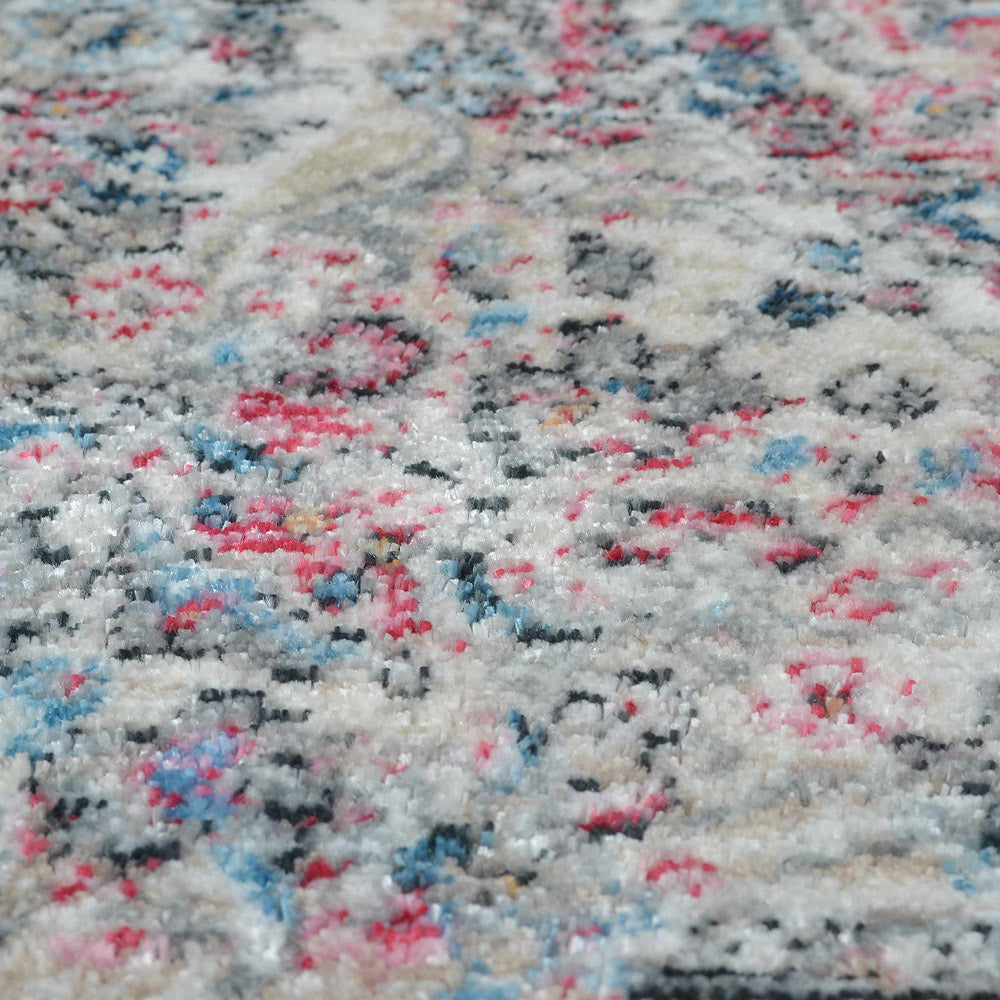 Machine Woven Crossweave Polyester Area Rug Oriental Multicolor M00088
