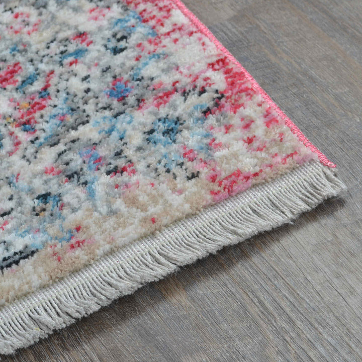 Machine Woven Crossweave Polyester Area Rug Oriental Multicolor M00088