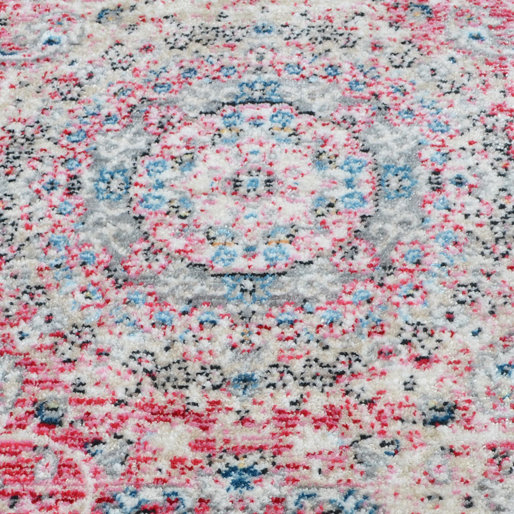 Machine Woven Crossweave Polyester Area Rug Oriental Multicolor M00088