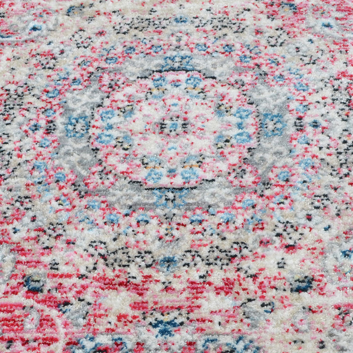Machine Woven Crossweave Polyester Area Rug Oriental Multicolor M00088